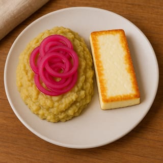 Mangu With Fried Dominican Cheese