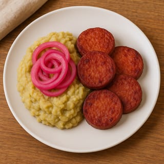 Mangu With Dominican Salami